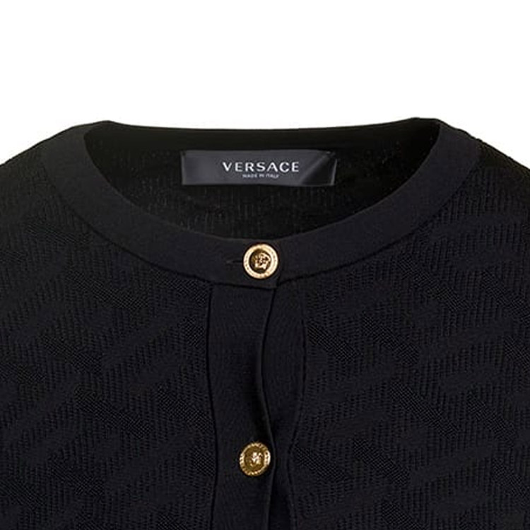 (Women) VERSACE  Black Slim Fit Long Sleeve Knitted Cardigan 1011020-1A05236-1B000 圖 5
