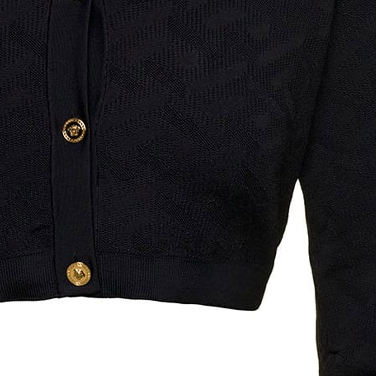 (Women) VERSACE  Black Slim Fit Long Sleeve Knitted Cardigan 1011020-1A05236-1B000 圖 6