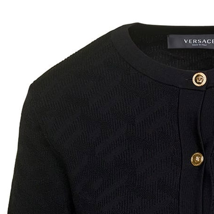 (Women) VERSACE  Black Slim Fit Long Sleeve Knitted Cardigan 1011020-1A05236-1B000 圖 7