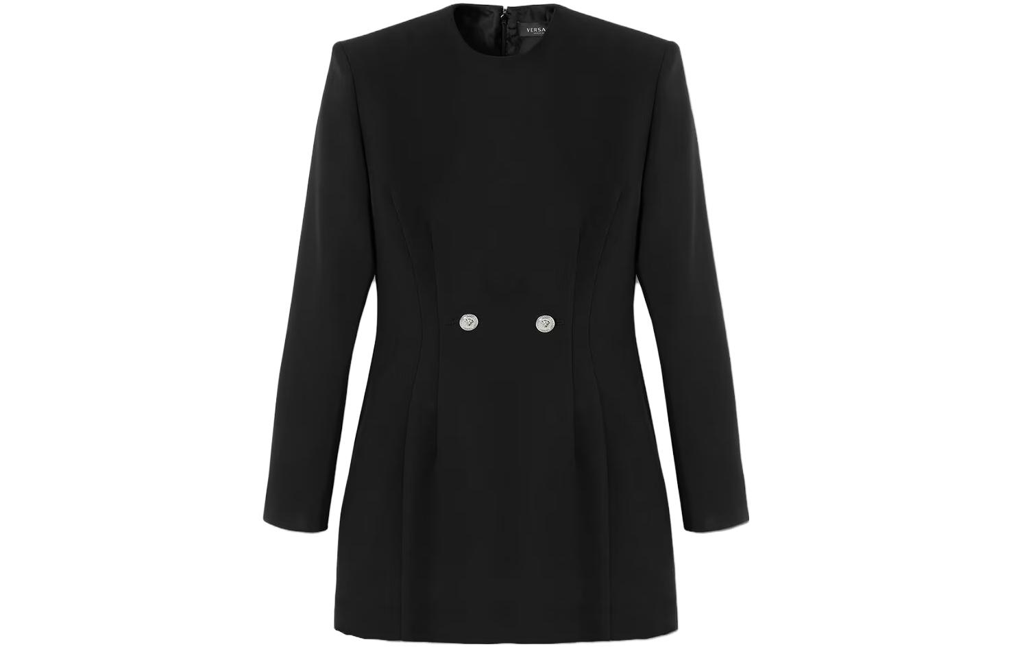 (Women) VERSACE  Black Solid Color Slim Fit Long Sleeve Short Dress 1012434-1A06750-1B000