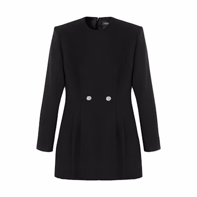 (Women) VERSACE Black Solid Color Slim Fit Long Sleeve Short Dress 1012434-1A06750-1B000