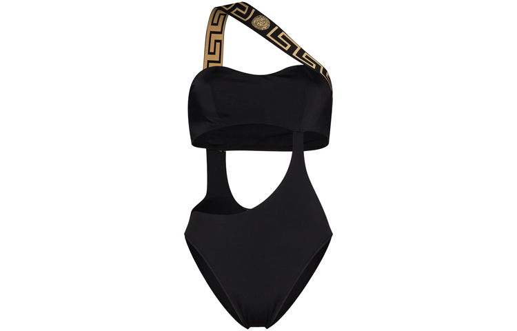 (Women) VERSACE  Black Solid Cutout Detail One-Piece Swimsuit ABD01108-A232185-A1008