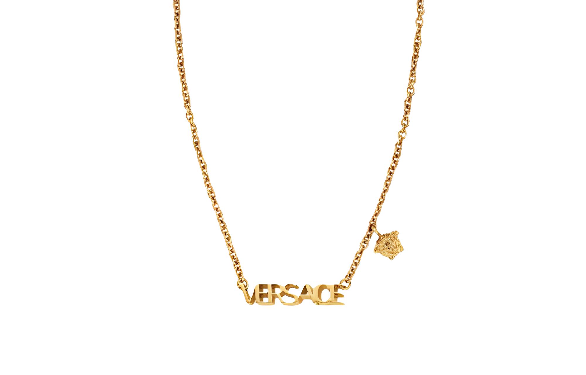 (Women) VERSACE  Brass Letter Pattern Fashion Necklace. 1002579-1A00620