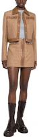 Lookbook (W) VERSACE 棕色修身logo印花休閒迷你裙 1010926-1A03315