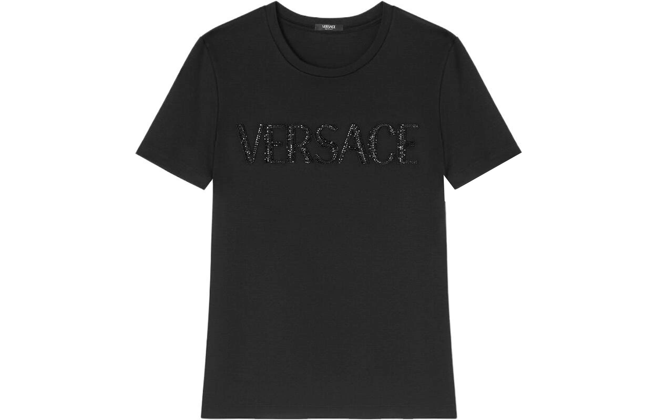 Buy (W) VERSACE 水晶標誌修身黑色T恤 1014269-1A01178-1B000