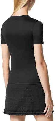 (W) VERSACE 水晶標誌修身黑色T恤 1014269-1A01178-1B000 Lookbook (W) VERSACE 水晶標誌修身黑色T恤 1014269-1A01178-1B000