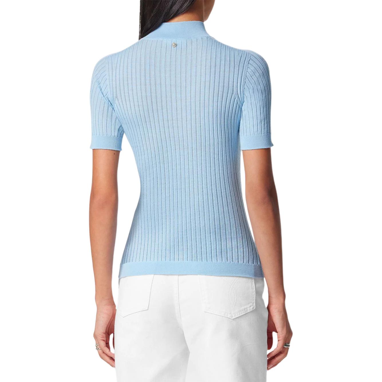 (Women) VERSACE  FW23 Solid Color Half-Turtleneck Knit Short Sleeve Shirt. 1011345-1A10013-1PQ10 圖 11
