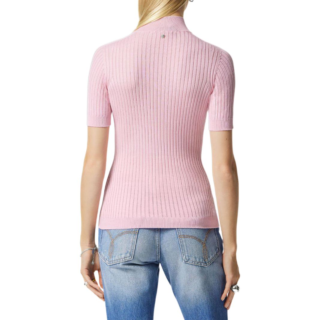 (Women) VERSACE  FW23 Solid Color Half-Turtleneck Knit Short Sleeve Shirt. 1011345-1A10013-1PQ10 圖 4