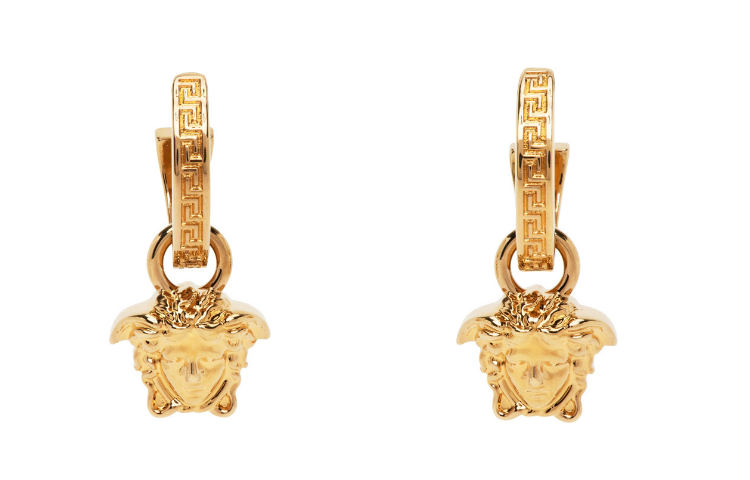 (Women) VERSACE  Gold Brass Earrings with Iconic Pattern Design. DG2I135DJMTKVOKVO