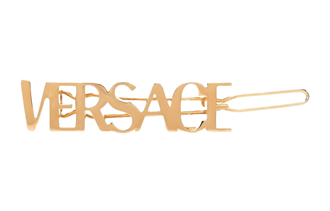 (Women) VERSACE  Gold Hair Clip with Minimalist Logo Design. 10065751A006203J000