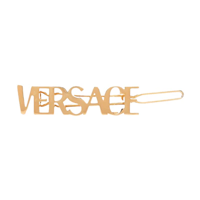 (Women) VERSACE Gold Hair Clip with Minimalist Logo Design. 10065751A006203J000