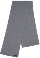 (Women) VERSACE Grey Wool Knit Scarf with Logo Label and Leather Detailing 1012739-1A09247_1EB60 (Women) VERSACE Grey Wool Knit Scarf with Logo Label and Leather Detailing 1012739-1A09247_1EB60