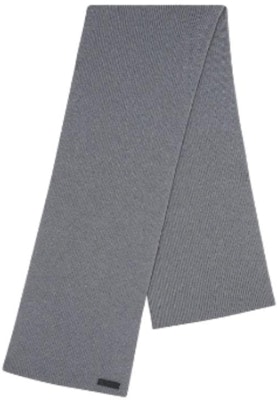 (W) 베르사체 그레이 울 니트 스카프 로고 라벨 및 가죽 디테일 1012739-1A09247_1EB60 Buy (W) 베르사체 그레이 울 니트 스카프 로고 라벨 및 가죽 디테일 1012739-1A09247_1EB60