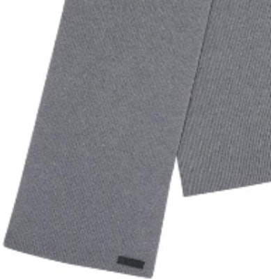 (W) 베르사체 그레이 울 니트 스카프 로고 라벨 및 가죽 디테일 1012739-1A09247_1EB60 Shop (W) 베르사체 그레이 울 니트 스카프 로고 라벨 및 가죽 디테일 1012739-1A09247_1EB60