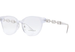 (Women) VERSACE Irregular Acetate Optical Glasses Transparent with Side Logo. VE3302D14854 (Women) VERSACE Irregular Acetate Optical Glasses Transparent with Side Logo. VE3302D14854