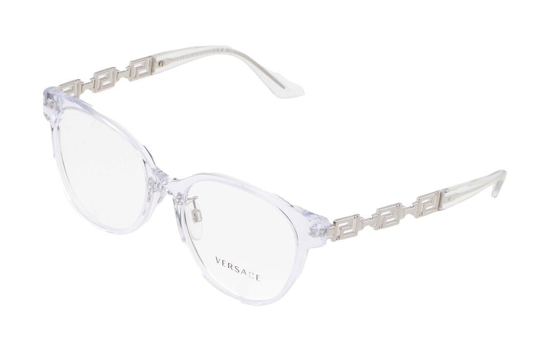 Shop (Women) VERSACE  Irregular Acetate Optical Glasses Transparent with Side Logo. VE3302D14854