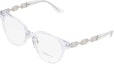 Shop (Women) VERSACE Irregular Acetate Optical Glasses Transparent with Side Logo. VE3302D14854