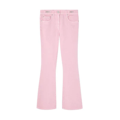 (Women) VERSACE Light Pink Flared Zipper Jeans 1014103-1A10427-1D710