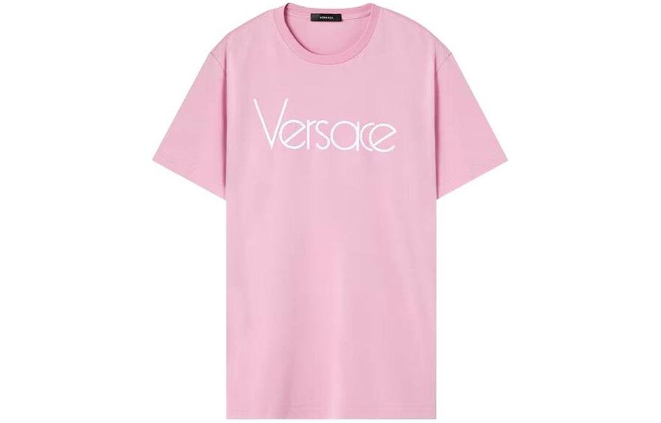 (Women) VERSACE  Loose Fit Letter Crew Neck Pink T-Shirt. 1012615-1A09120-2PO70 圖 2
