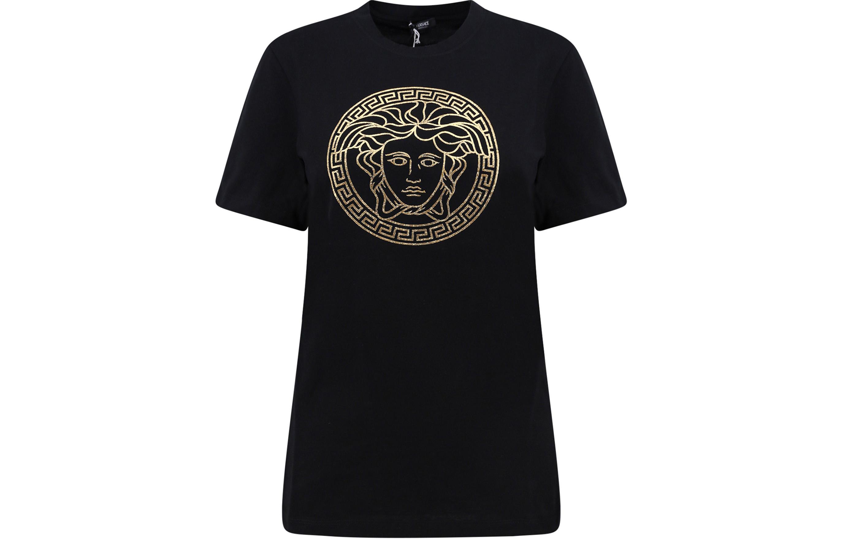 (Women) VERSACE  Slim Fit Graphic Crewneck Black Short Sleeve T-Shirt. 1014271-1A10145-2B150 圖 2