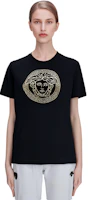 Shop (W) VERSACE 修身黑色圖案短袖圓領T恤 1014271-1A10145-2B150