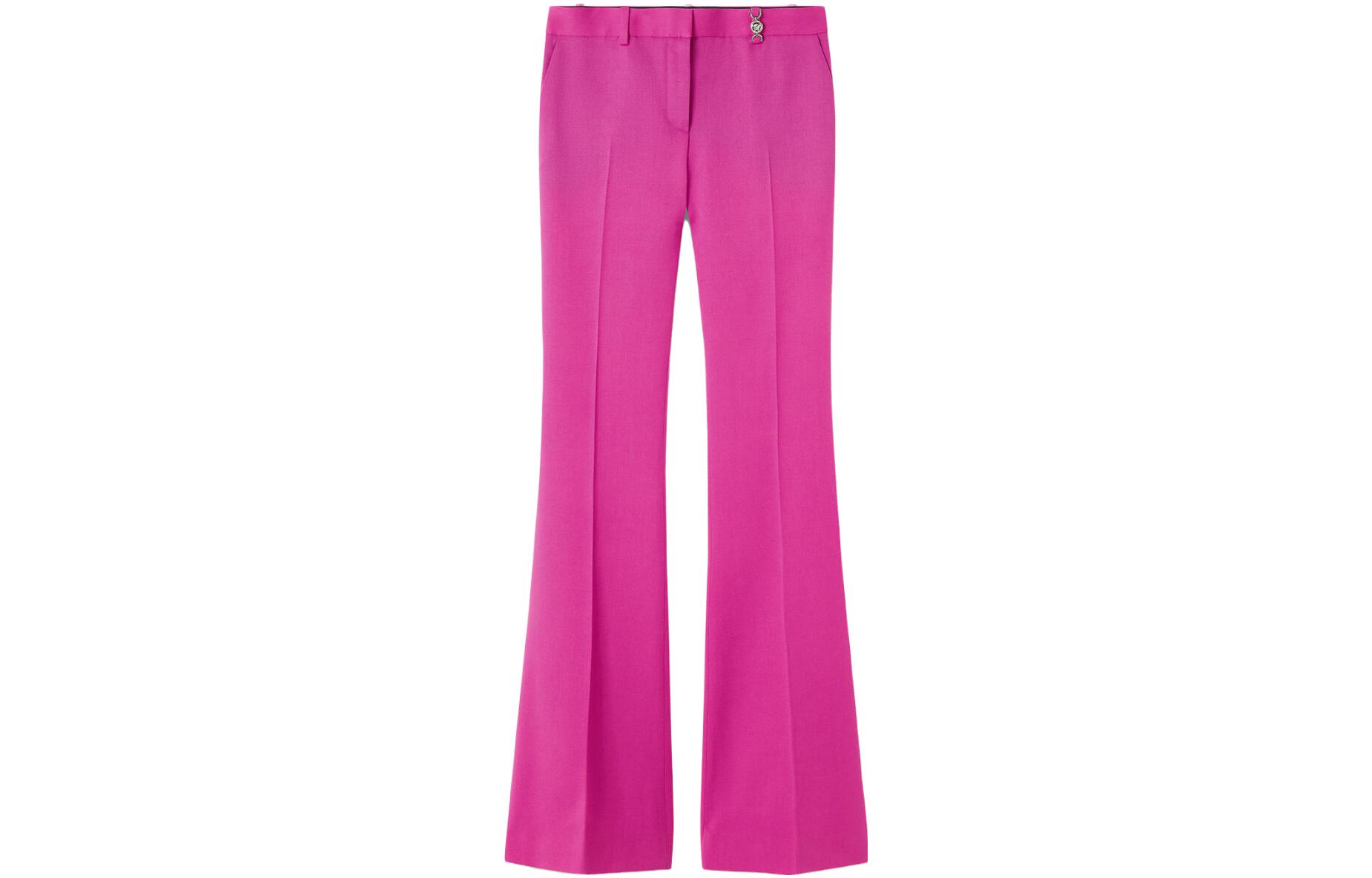 (Women) VERSACE  Solid Mid-Rise Flared Trousers Pink 1011302-1A08585-1PP40