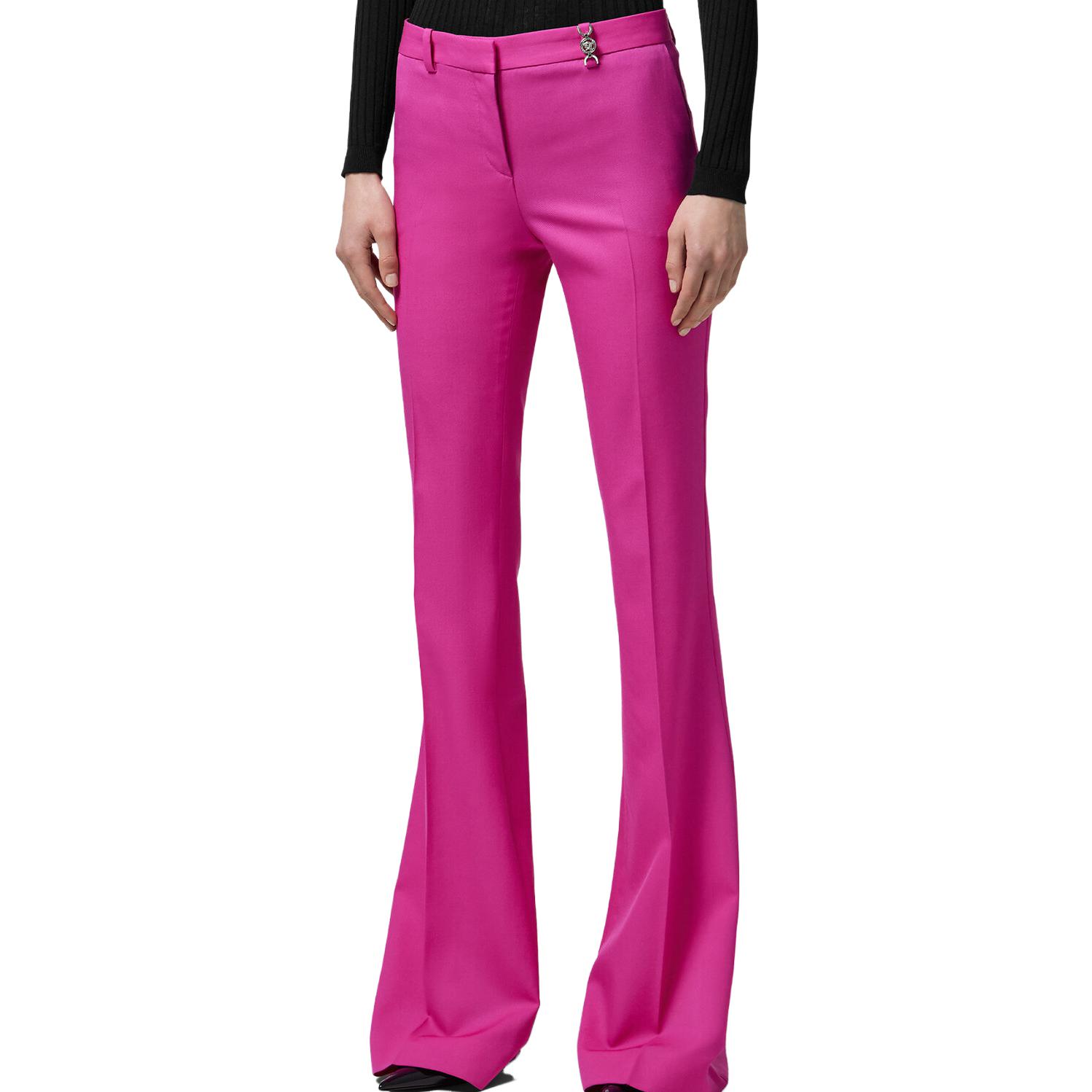 Lookbook (W) VERSACE Celana Panjang Flared Mid-Rise Pink Solid 1011302-1A08585-1PP40