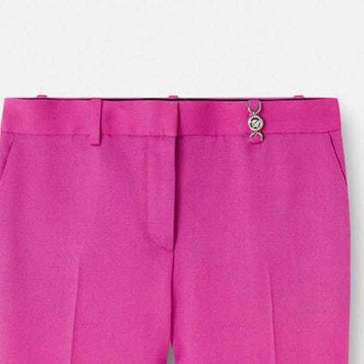 (W) VERSACE Celana Panjang Flared Mid-Rise Pink Solid 1011302-1A08585-1PP40 Details for (W) VERSACE Celana Panjang Flared Mid-Rise Pink Solid 1011302-1A08585-1PP40