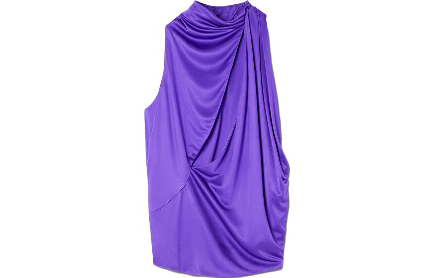 (Women) VERSACE  Solid Purple Halter Sleeveless Casual T-Shirt SS23. 1010024-1A00572-1LD60