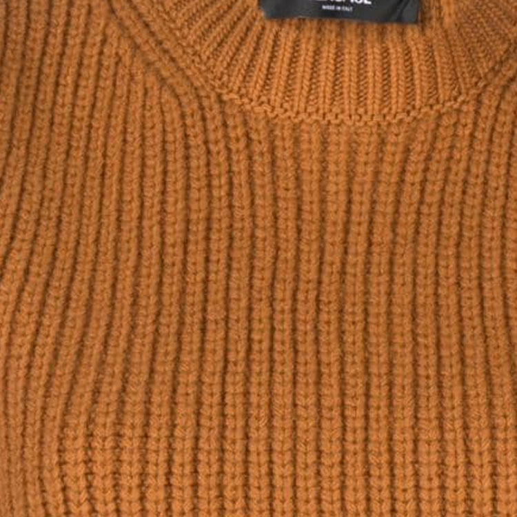 Sizing (W) 베르사체 솔리드 립 슬리브리스 니트 탑 카라멜 브라운 1012122-1A08746-1NA60