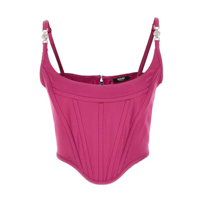 (Women) VERSACE Solid Slim-Fit Sleeveless Tube Top in Rosy Pink. 1006669-1A00540-1PP40