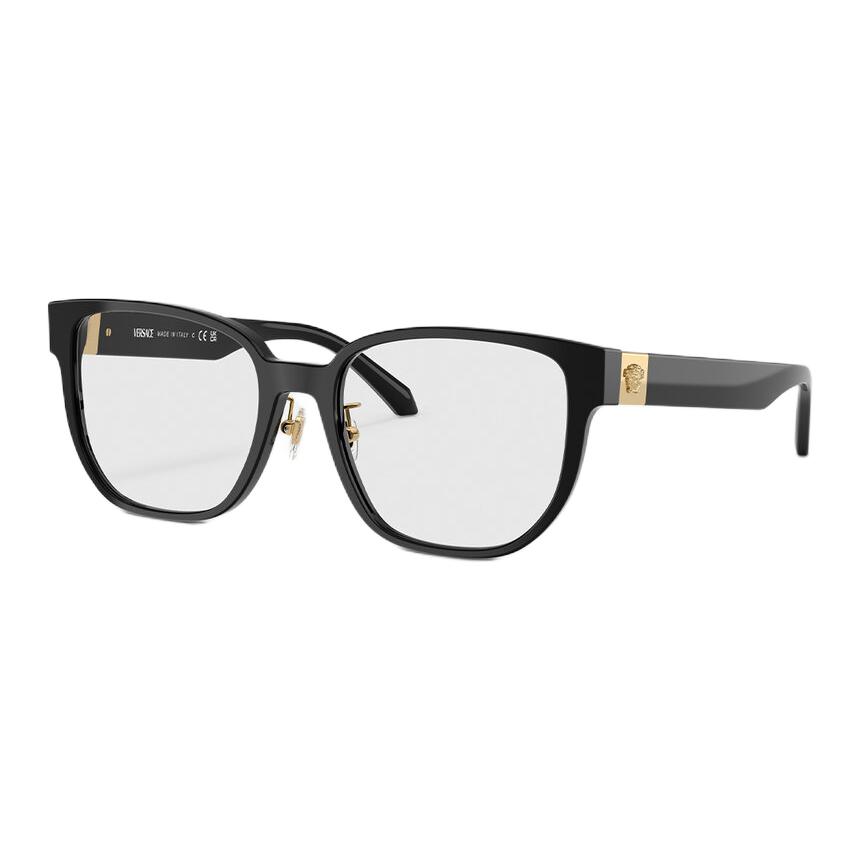 (Women) VERSACE  Square Acetate Optical Glasses Black with Logo Temples O3360D-OGB154_RTU_TU_ONUL