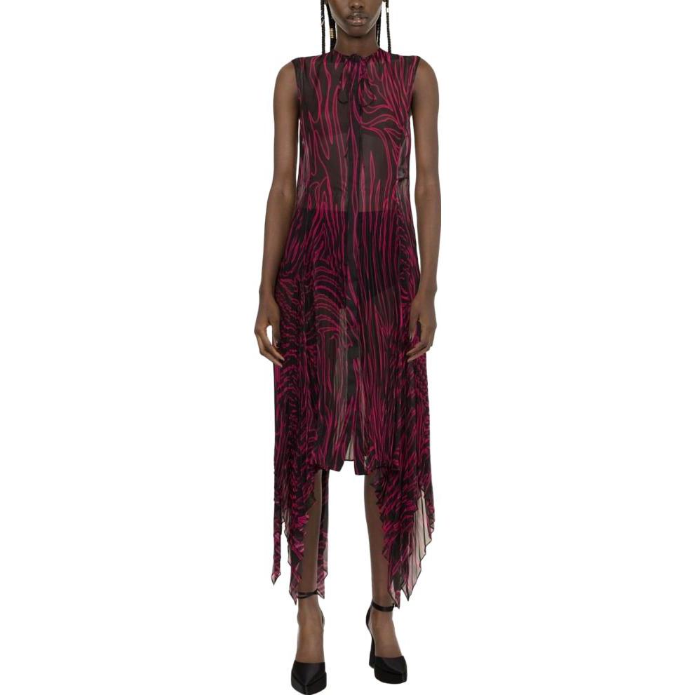 Lookbook (W) VERSACE  SS23 抽象條紋無袖連衣裙 粉紅色. 1010008-1A07273-5BA50