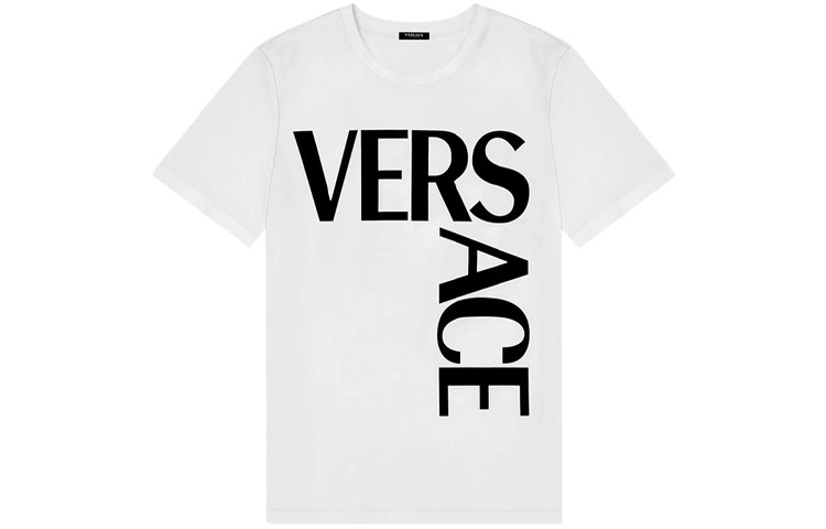 (Women) VERSACE  White Crewneck Short Sleeve T-Shirt with Logo Print Design 1001589-1A00603-2W020 圖 2