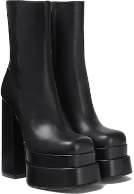 (Women) Versace Aevitas 155mm Platform Ankle Boots Black Leather 1001783-DVT2P_1B00V Shop (Women) Versace Aevitas 155mm Platform Ankle Boots Black Leather 1001783-DVT2P_1B00V