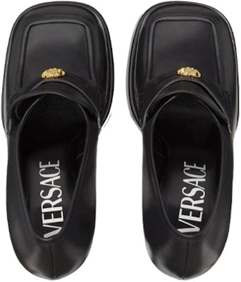 (Women) Versace Aevitas 155mm Platform Loafers Black Leather 1001790-DVT2P_1B00V Shop (Women) Versace Aevitas 155mm Platform Loafers Black Leather 1001790-DVT2P_1B00V