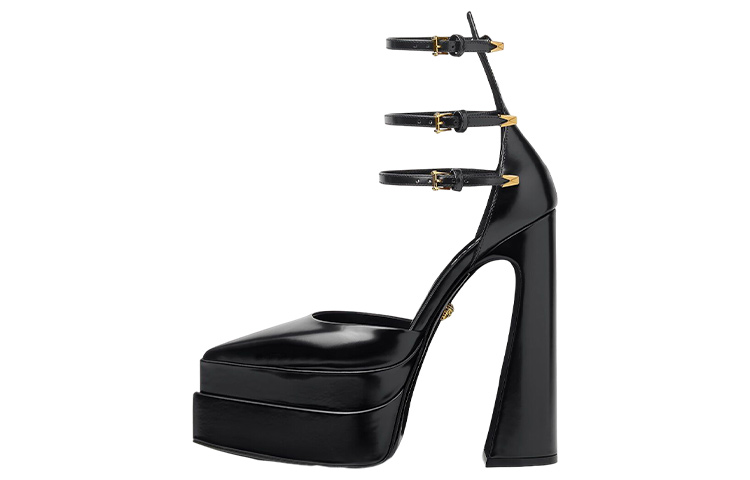 Buy (W) 范思哲 Aevitas 160毫米尖头厚底黑色漆皮高跟鞋 1007141-DVT51_1B00V