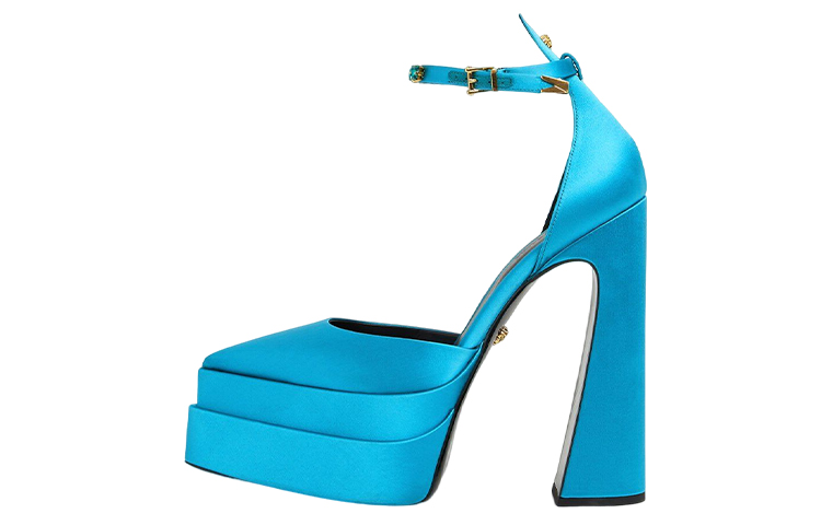 (Women) Versace Aevitas 160mm Pointy Platform Pumps Light Blue Satin 1006899-1A00868_1V83V