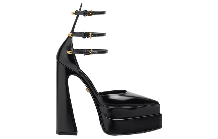 (W) Versace Aevitas 160mm Pointy Platform Pumps Black Patent Leather 圖 2