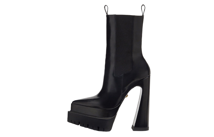 (W) Versace Aevitas Platform Chelsea Boot 'Black Leather'