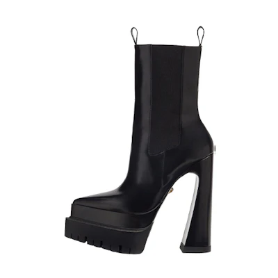 (W) Versace Aevitas Platform Chelsea Boot 'Black Leather'
