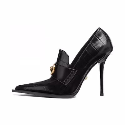 (W) Versace Alia High Heels 'Black Leather'