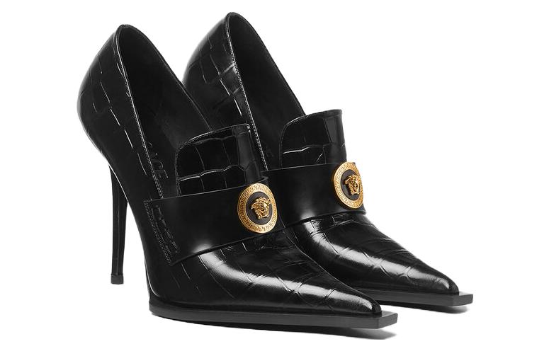 (W) Versace Alia High Heels 'Black Leather' 圖 3