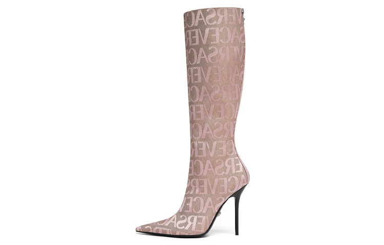 (Women) Versace Allover Jacquard Canvas High-Top Boots 'Pink' 1011398-1A07977_2N77P