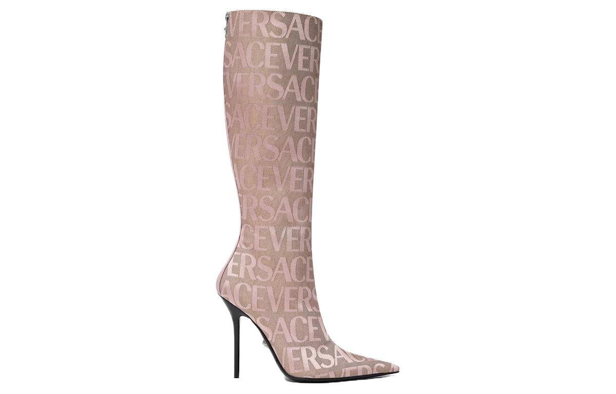 Shop (W) Stivali Alti Versace Jacquard Canvas Rosa 1011398-1A07977_2N77P