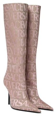 VERSACE 范思哲 全面提花帆布 高筒靴 10.9cm 女款 粉色 Order VERSACE 范思哲 全面提花帆布 高筒靴 10.9cm 女款 粉色