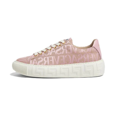 (W) Versace Allover Low-Top Lace-Up Sneaker 'Pink White'