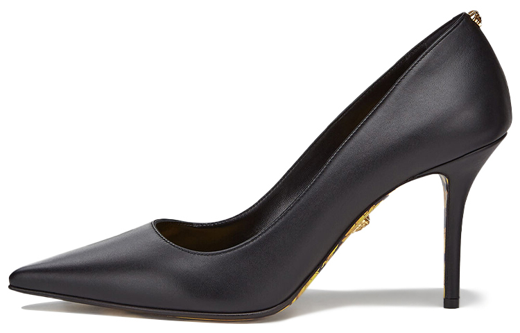 (Women) Versace Barocco Pointed Toe Leather High Heels 'Black' DST037M-DVT41_D41OH