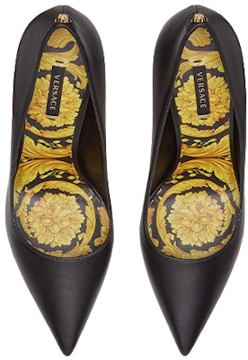 (Women) Versace Barocco Pointed Toe Leather High Heels 'Black' DST037M-DVT41_D41OH Shop (Women) Versace Barocco Pointed Toe Leather High Heels 'Black' DST037M-DVT41_D41OH