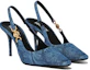 Order (W) Versace Barocco Puntige Slingback Stiletto ''Blauw'' 1012428-1A10019_1D06V